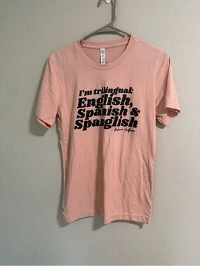 “I’m Trilingual” Graphic Tee Pink S